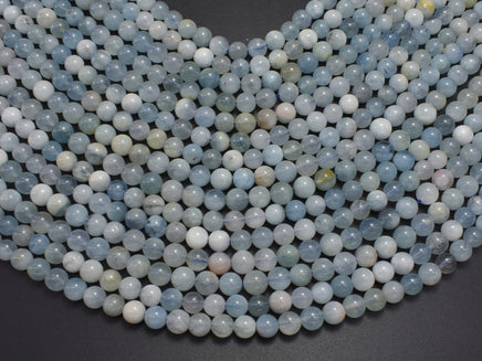 Aquamarine Beads, 6mm Round Beads-RainbowBeads