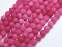 Matte Jade - Pink, 8mm Round-Rainbow Beads