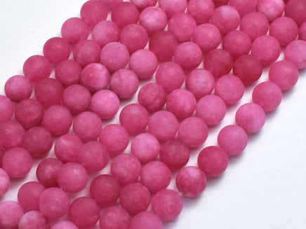 Matte Jade - Pink, 8mm Round-Rainbow Beads