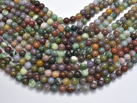 Indian Agate Beads, Fancy Jasper Beads, 8mm Round Beads-RainbowBeads