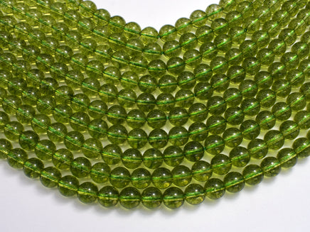 Quartz - Peridot Color, 8mm (8.5mm) Roun-RainbowBeads