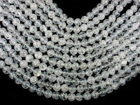 Crackle Clear Quartz Beads, 10mm Round Beads-Rainbow Beads