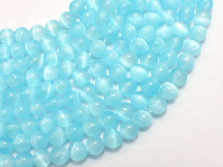 Selenite - Blue, 6mm (6.5mm) Round-RainbowBeads