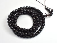 Black Sandalwood, 7x8mm Drum Beads, 30 Inch