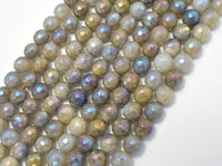 Mystic Coated Labradorite Beads, 8mm (7.8mm) Faceted Round-RainbowBeads