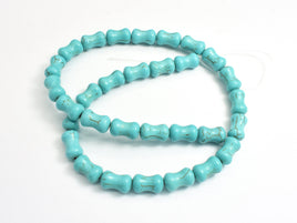 Turquoise Howlite Beads, 8x13mm Bamboo Beads