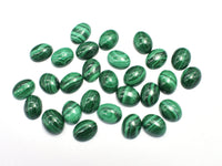 Genuine Malachite Cabochon, 7x9mm Oval, 2pieces-RainbowBeads