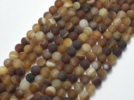 Matte Banded Agate, 6mm Round Beads-Rainbow Beads