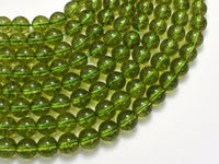 Quartz - Peridot Color, 8mm (8.5mm) Roun-RainbowBeads