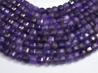 Amethyst, 5.5x5.5mm Faceted Cube Beads, 12.5 Inch