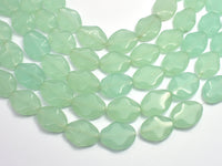 Glass-Green, 15x20mm Wavy Oval, 15.5 Inch-RainbowBeads