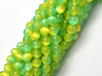 Selenite - Green & Yellow, 8mm (8.5mm)-Rainbow Beads