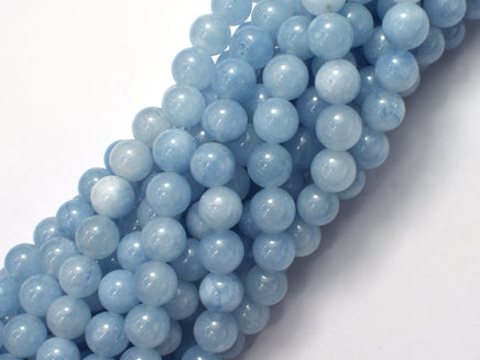 Jade - Aquamarine Light Blue 8mm Round-Rainbow Beads