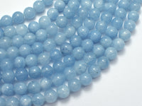 Jade - Aquamarine Light Blue 8mm Round-Rainbow Beads