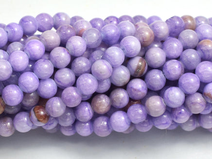 Jade - Purple, 4mm Round-Rainbow Beads