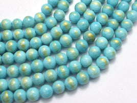 Mashan Jade - Blue, 8mm (8.5mm) Round-RainbowBeads