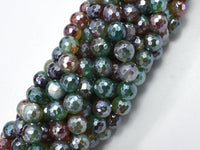 Mystic Coated Rainbow Agate, 8mm Faceted Round-Rainbow Beads