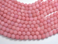 Matte Jade - Rose Pink, 8mm Round-Rainbow Beads