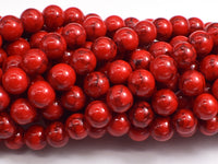 Red Howlite Beads, 8mm Round Beads