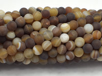 Matte Banded Agate, 6mm Round Beads-Rainbow Beads