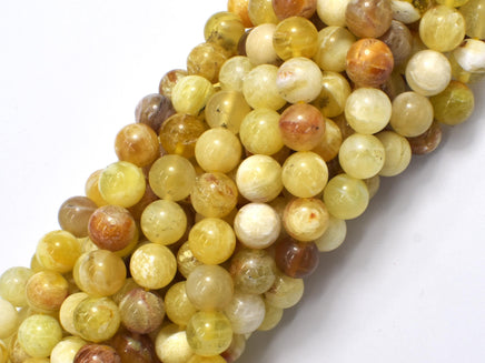 Yellow Opal, 8mm (8.5mm) Round-Rainbow Beads