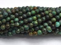 African Turquoise Beads, Round, 4mm (4.6mm)-Rainbow Beads