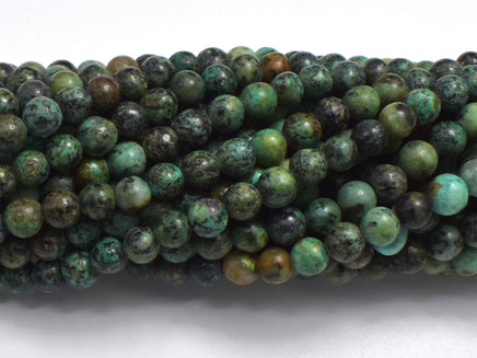 African Turquoise Beads, Round, 4mm (4.6mm)-Rainbow Beads