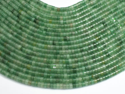 Green Aventurine, 2x4mm, Heishi Disc-Rainbow Beads