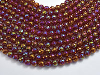 Mystic Coated Carnelian, 8mm Faceted Round-Rainbow Beads