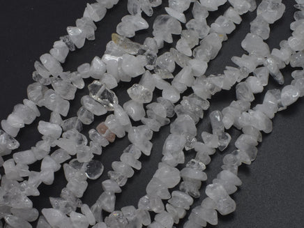 Clear Quartz, 4mm - 10mm Chips Beads, 33 Inch-Rainbow Beads