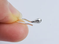 4pcs 925 Sterling Silver Ear Wires, Earring Hook, Fishhook Setting, 10x15mm