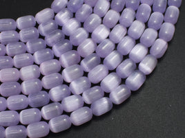 Selenite, Gypsum, Purple, 6x9mm Tube-Rainbow Beads