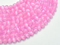 Selenite - Pink, 6mm (6.5mm) Round-RainbowBeads