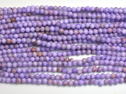 Jade - Purple, 4mm Round-Rainbow Beads