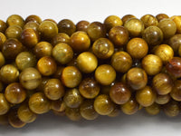 Golden Tiger Eye, 8mm (8.5mm) Round-Rainbow Beads