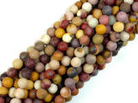 Matte Mookaite Beads, 6mm (6.8mm) Round Beads-RainbowBeads