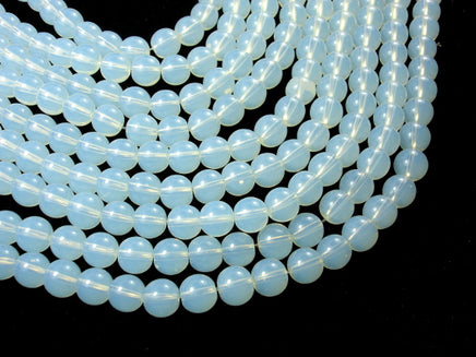 White Opalite Beads, 8mm, Round Beads-RainbowBeads