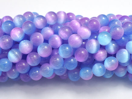 Selenite - Purple & Blue, 8mm (8.5mm) Round-RainbowBeads