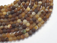 Matte Banded Agate, 6mm Round Beads-Rainbow Beads