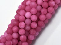 Matte Jade - Pink, 8mm Round-Rainbow Beads
