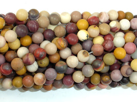 Matte Mookaite Beads, 6mm (6.8mm) Round Beads-RainbowBeads