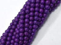 Purple Howlite, 6mm Round Beads-Rainbow Beads