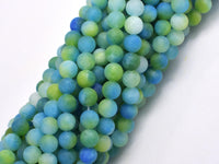 Matte Jade - Green & Blue, 6mm Round-Rainbow Beads