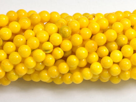 Jade - Yellow, 4mm Round-Rainbow Beads