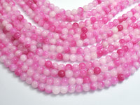Jade - Pink & White, 6mm Round