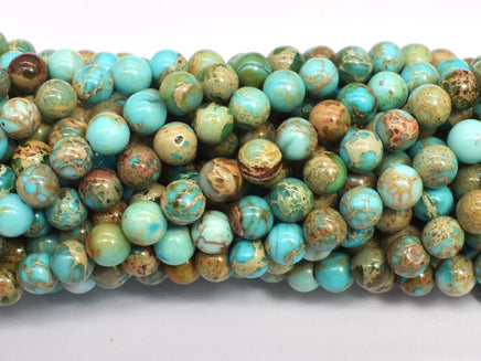 Impression Jasper, 6mm, Round-RainbowBeads