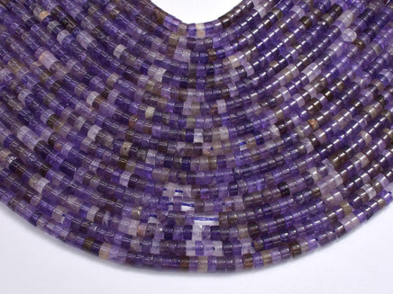 Amethyst, Approx. 2x4mm, Heishi Disc-Rainbow Beads