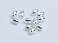 30pcs 925 Sterling Silver Beads, 2x3mm Rice Beads