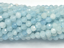 Aquamarine Beads, 3.5mm Micro Faceted-Rainbow Beads