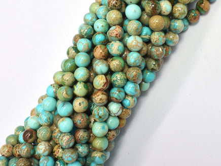 Impression Jasper, 6mm, Round-RainbowBeads